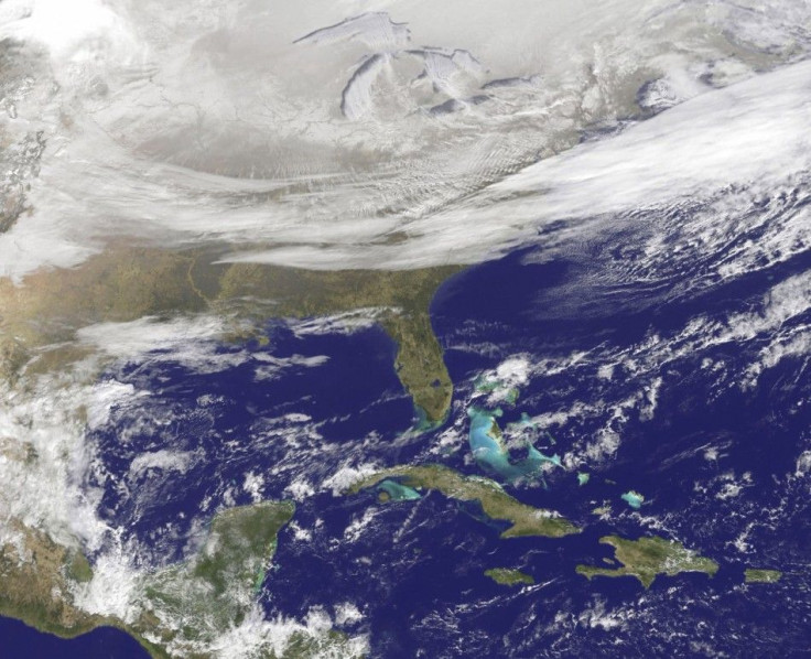 A blanket of northern snow and lake-effect snow from the Great Lakes and clouds behind an Arctic cold front are seen in an image from NOAA's GOES-East satellite taken January 7, 2015. An Arctic air blast from Canada hit the U.S. Midwest, Mid-Atlantic