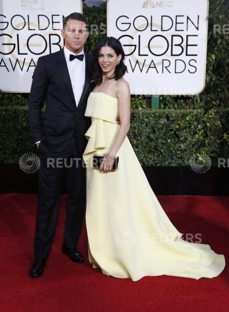 Actor Channing Tatum and his wife, actress Jenna Dewan-Tatum arrive, at the 72nd Golden Globe Awards