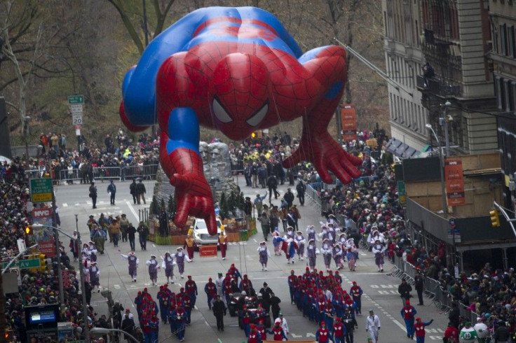IN PHOTO: The Spiderman float makes its way down 6th Ave during the Macy's Thanksgiving Day Parade in New York November 27, 2014.