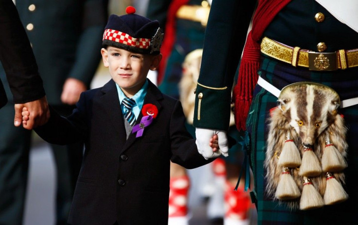 Marcus Cirillo, 5, attends the funeral procession for his father, Cpl. Nathan Cirillo in Hamilton