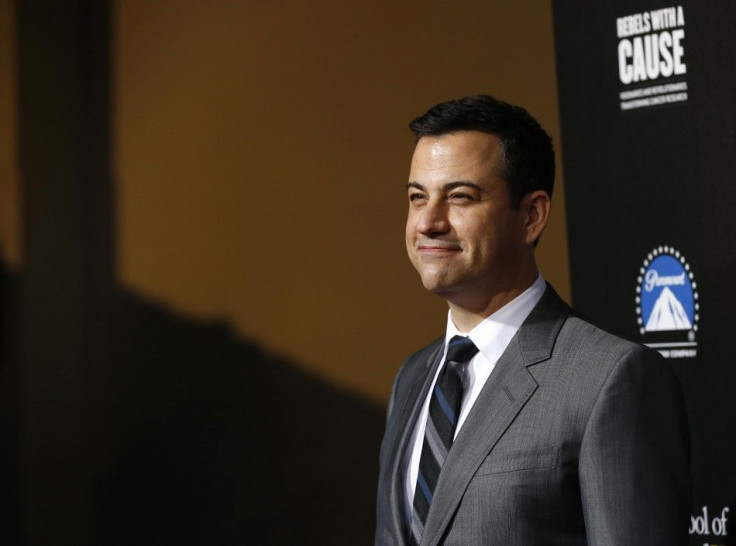 Television host Jimmy Kimmel poses at the second annual &quot;Rebels With a Cause&quot; gala at Paramount Pictures Studios in Los Angeles, California March 20, 2014.