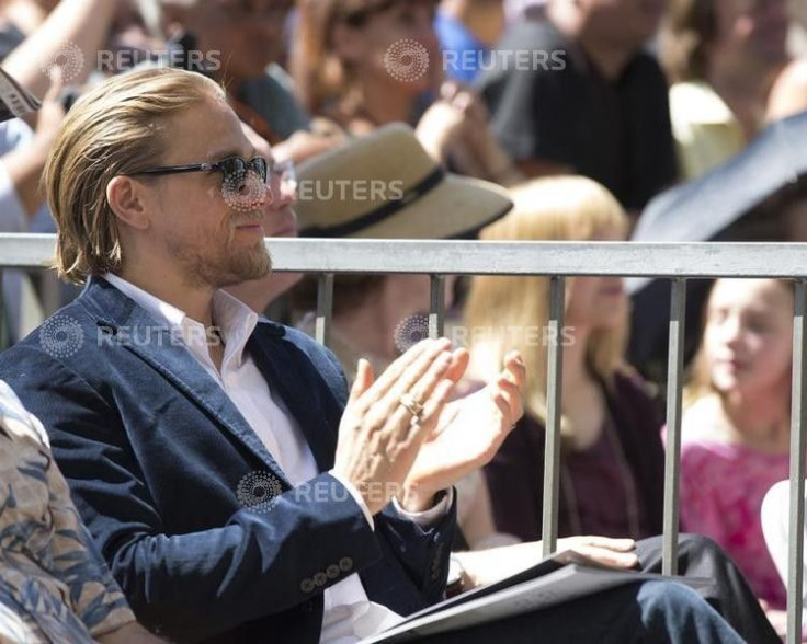 harlie Hunnam applauds at the ceremony where actress Katey Sagal unveiled her star on the Walk of Fame 