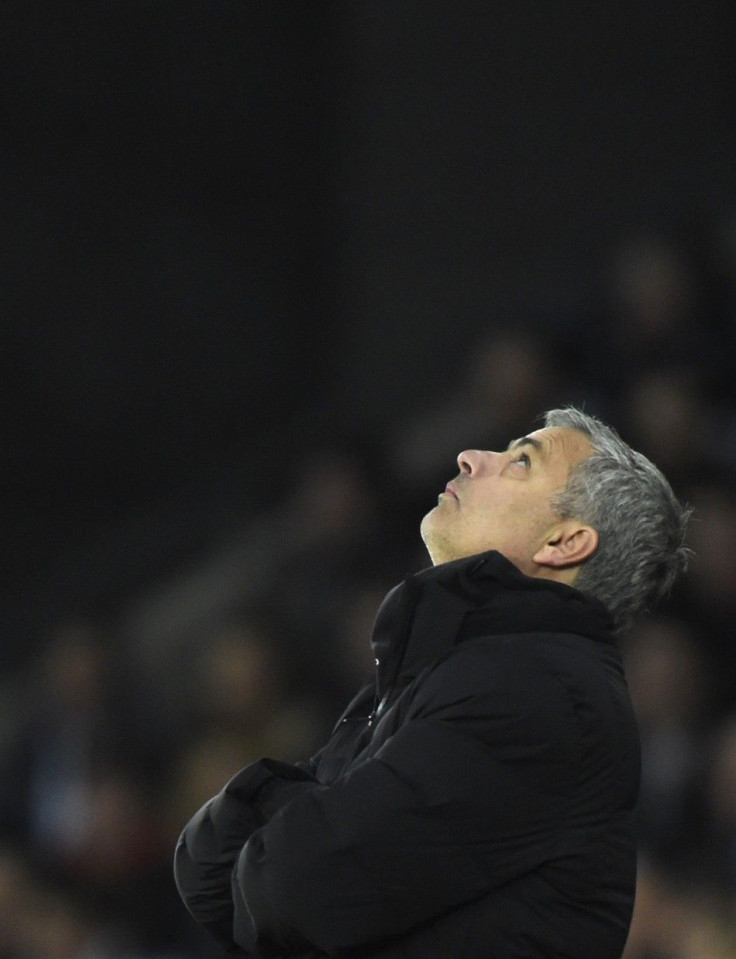 Chelsea manager Jose Mourinho reacts during their English Premier League soccer match against Swansea City at the Liberty Stadium in Swansea, Wales January 17, 2015.