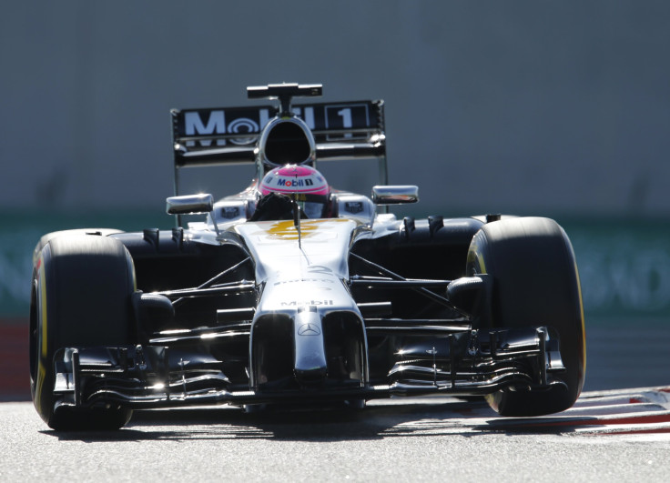 Abu Dhabi, United Arab EmiratesMcLaren Formula One driver Jenson Button of Britain drives during the third free practise session of Abu Dhabi F1 Grand Prix at the Yas Marina circuit in Abu Dhabi November 22, 2014.