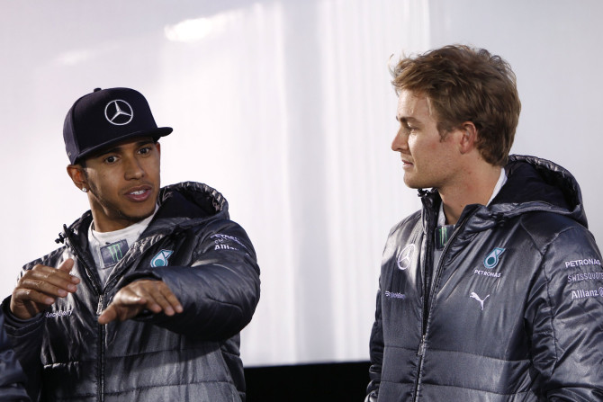 Mercedes teammates Lewis Hamilton and Nico Rosberg