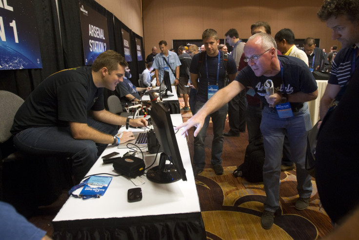 Glenn Wilkenson (L) Of Information Security Company SensPost During The Black Hat USA 2014 Hacker Conference