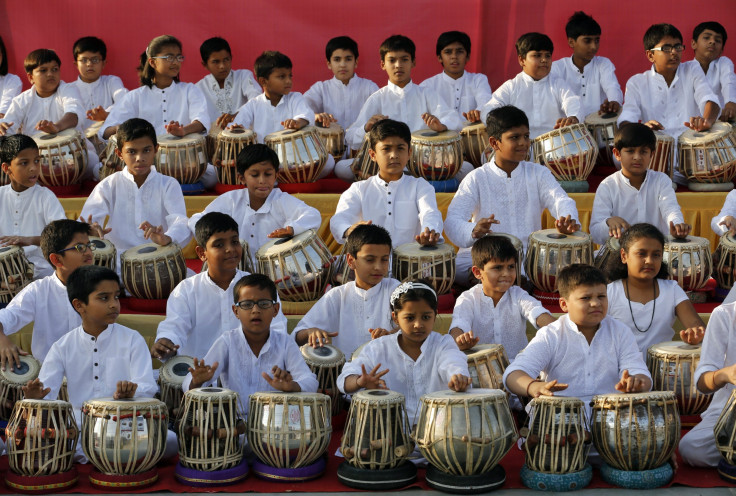 Children playing the tabla