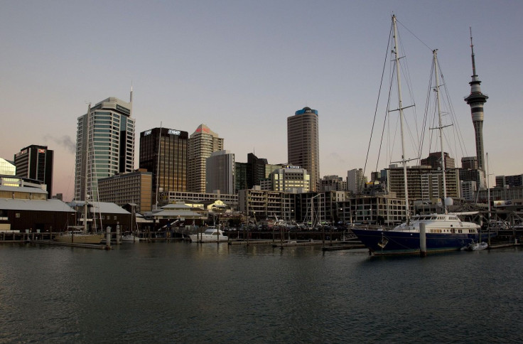 The sun goes down on Auckland as it approaches Earth Hour, March 27, 2010.