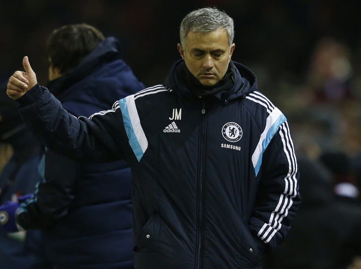 Chelsea's manager Jose Mourinho gestures after their English League Cup 