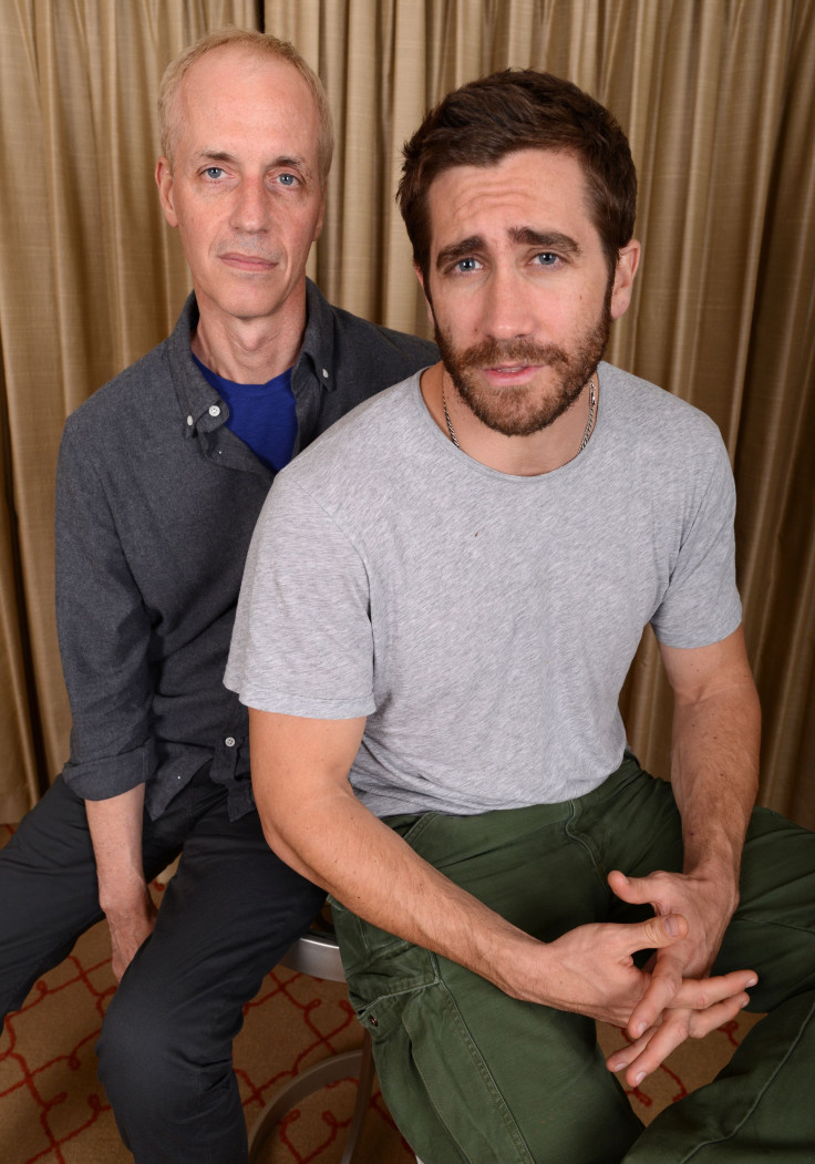 Director Dan Gilroy (L) and actor Jake Gyllenhaal are photographed during the LA Junket for the film "Nightcrawler" in Los Angeles October 11, 2014. In the new crime thriller "Nightcrawler," Gyllenhaal plays gaunt sociopath Lou Bloom, who trawls the stree