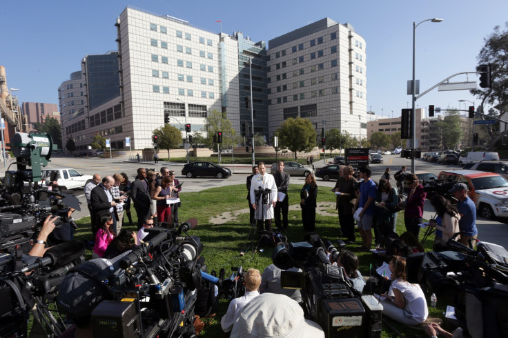 Zachary Rubin, medical director of clinical epidemiology and infection prevention, speaks at a news conference by UCLA Health System and county officials at the Ronald Reagan UCLA Medical Center in Los Angeles, California February 19, 2015.