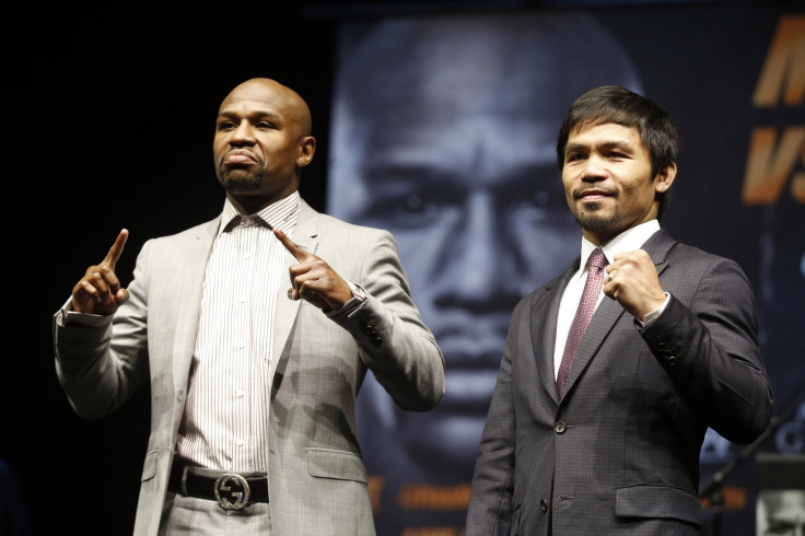 Mayweather and Pacquiao in the press conference