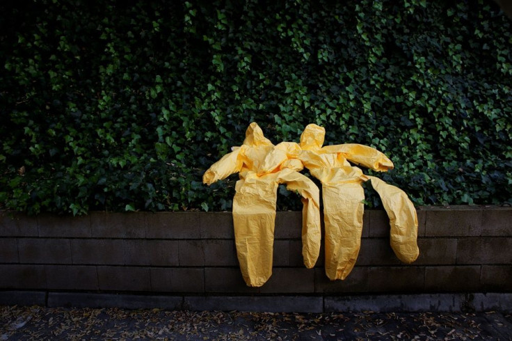 Ebola protective suits dried after training