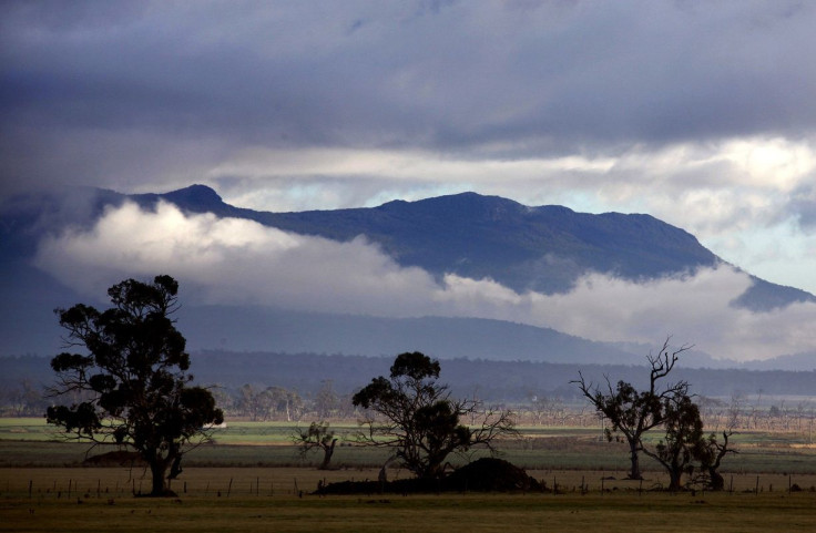 Clouds can be seen above farmland in Tasmania's northwest on the outskirts of Launceston June 4, 2014.