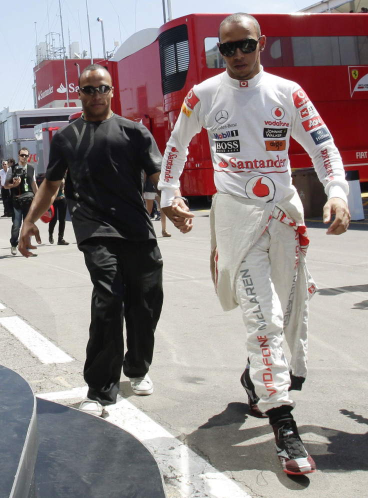 Lewis Hamilton with his younger brother Nicolas