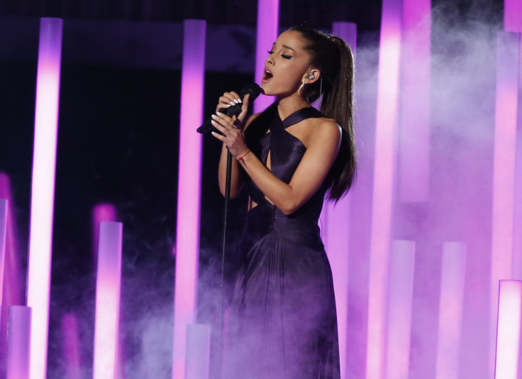 Ariana Grande performs "Just a Little Bit of Your Heart" at the 57th annual Grammy Awards