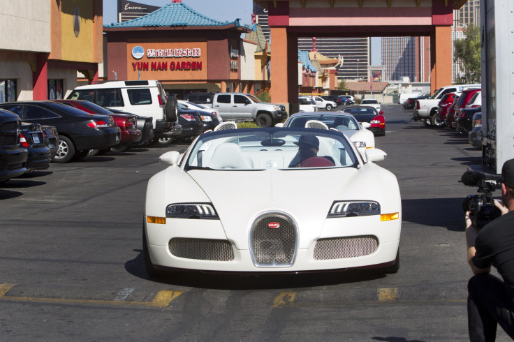  Floyd Mayweather Jr. of the U.S. arrives in a Bugatti Veyron Grand Sport Vitesse