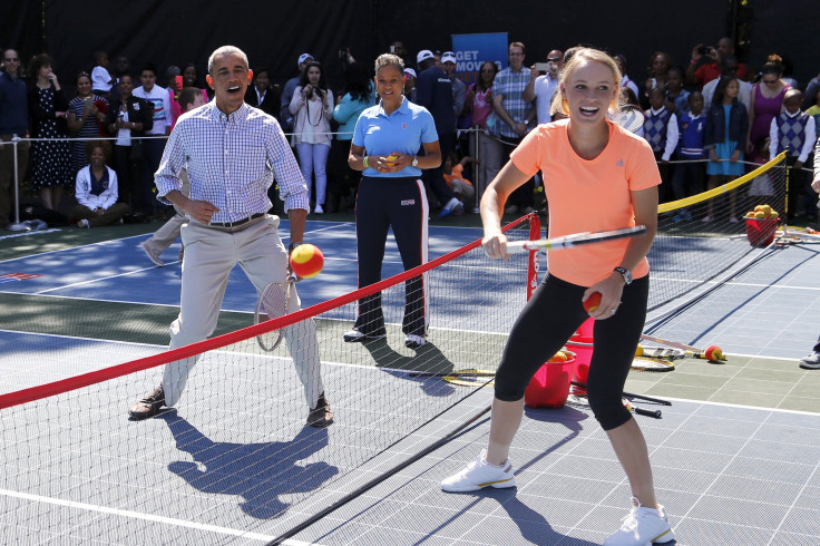 Caroline Wozniacki and President Obama