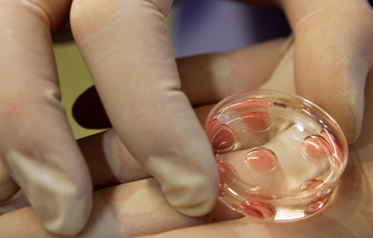 A doctor at the Alma Res fertility clinic in Rome works prepares eggs and sperm