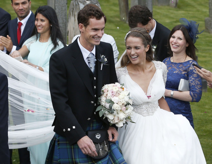 [7:28] Tennis player Andy Murray leaves the cathedral after his wedding to his fiancee Kim Sears in Dunblane, Scotland
