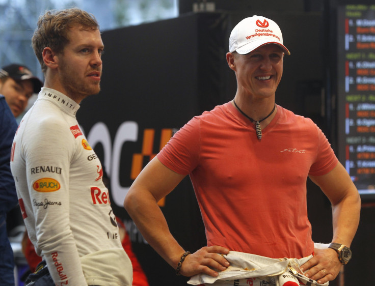 Sebastian Vettel and Michael Schumacher