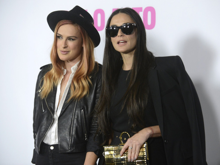 [9:55] Actress Demi Moore and daughter Rumer Willis (L) attend the premiere of the film "Palo Alto" 