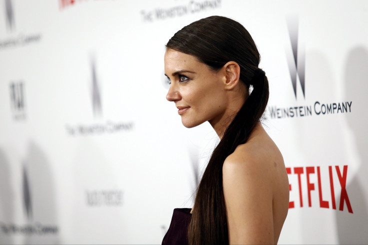 [8:28] Actress Katie Holmes arrives at the Weinstein Netflix after party after the 72nd annual Golden Globe Awards