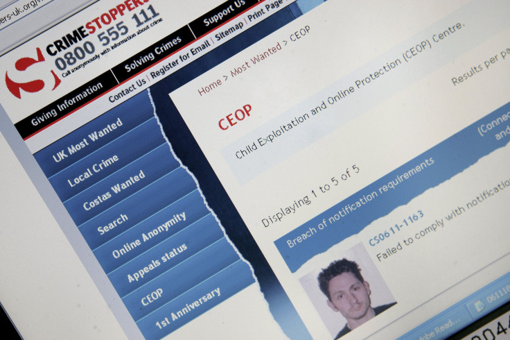 A computer screen shows Britain's first national "Most Wanted" web site