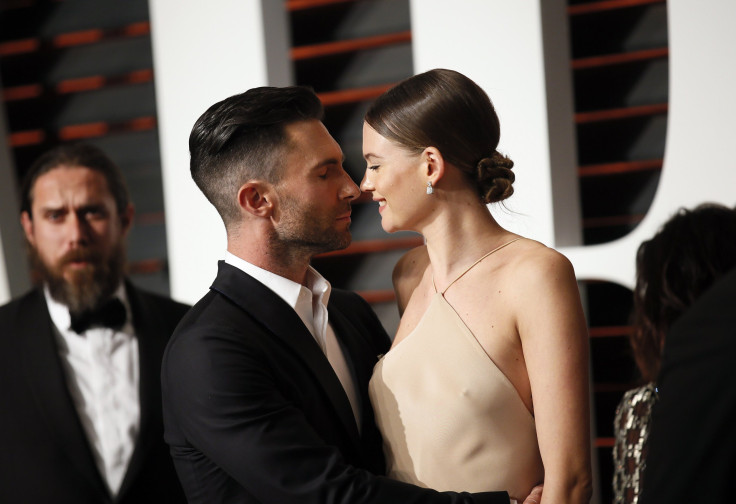 [10:02] Musician Adam Levine and wife, model Behati Prinsloo, arrive at the 2015 Vanity Fair Oscar Party