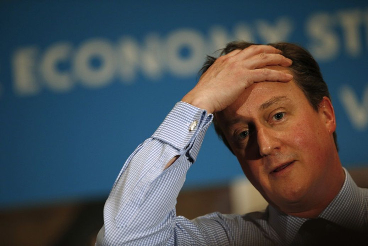 Britiain's Prime Minister David Cameron, gives a speech