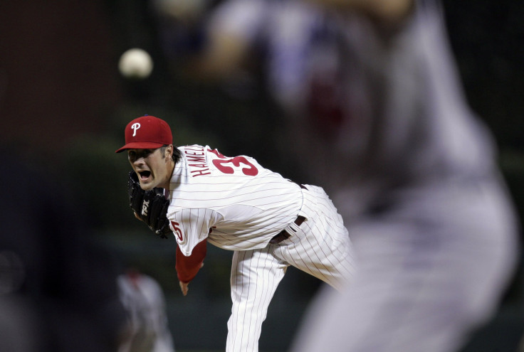 Philadelphia Phillies pitcher Cole Hamels delivers a pitch 