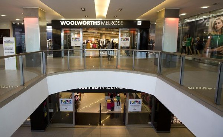 The entrance to a Woolworths store is pictured in a shopping mall in Johannesburg 