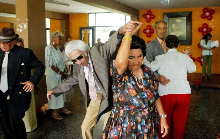 Elderly people dancing