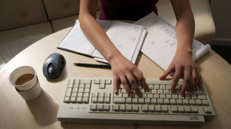 Woman-Typing-Working-Office-Computer