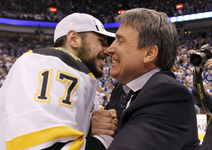 Boston Bruins team president Cam Neely (R).