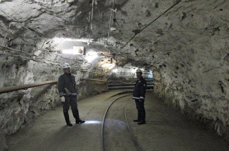 Employees gather at the Taimyrski Mine of the Norilsk Nickel company in the Arctic city of Norilsk January 23, 2015.