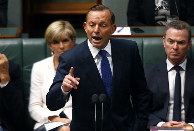 Australia's Prime Minister Tony Abbott speaks in the Australian Parliament 