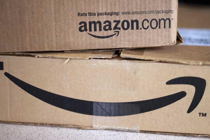 Two freshly delivered Amazon boxes are seen on a counter in Golden, Colorado August 27, 2014.