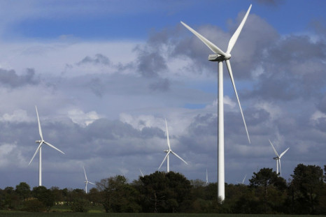 ECO 110 wind turbines manufactured by Alstom are seen in the Landes de Couesme wind farm near La Gacilly, western France, April 26, 2014.