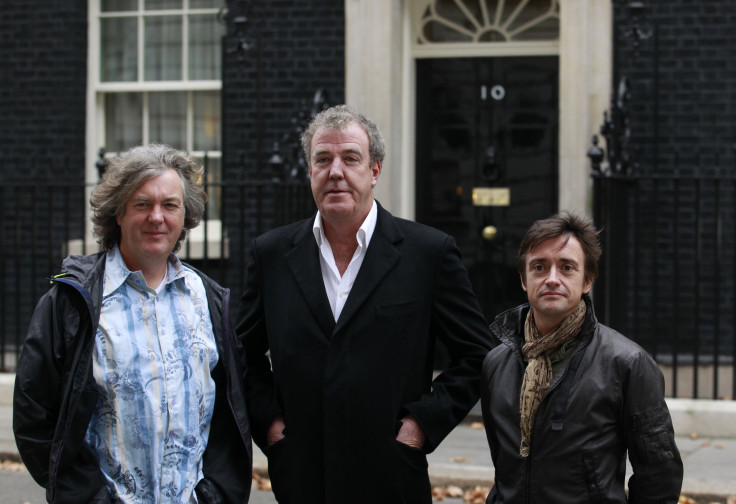 IN PHOTO: BBC automobile program Top Gear presenters James May (L), Jeremy Clarkson (C) and Richard Hammond pose outside 10 Downing Street in London November 29, 2011. 