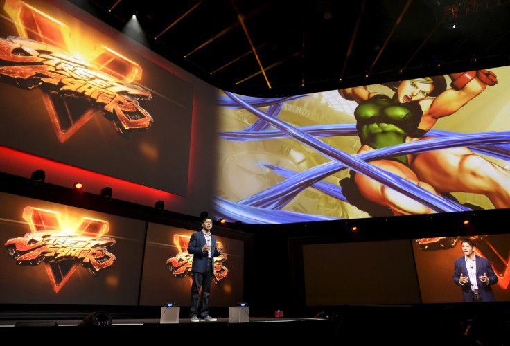Asad Qizilbash, Senior Director of Brand Marketing at Sony Computer Entertainment America, introduces the video game "Street Fighter V" at the Sony Playstation E3 conference in Los Angeles, California June 15, 2015. 