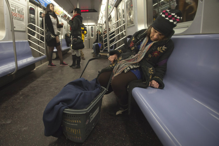 Sleeping at the subway
