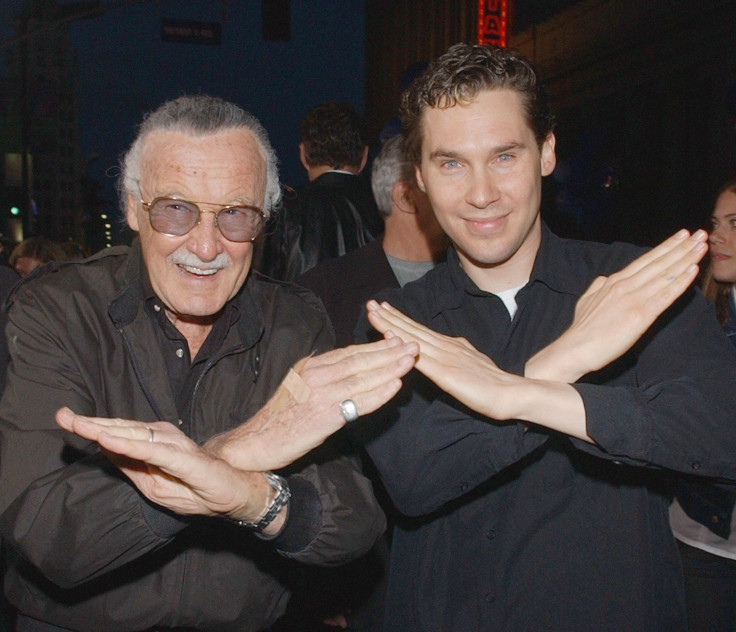 Marvel Comics Chairman Stan Lee (L) and director Bryan Singer pose during the premiere of "X2: X-Men United" at Grauman's Chinese Theatre in the Hollywood section of Los Angeles, California, April 28, 2003. "X2: X-Men United" opens worldwide May 2.  