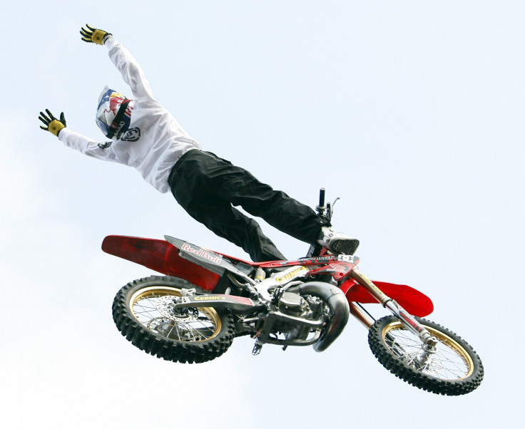  FMX rider Robbie Maddison performs a stunt at the 2007 Taurus World Stunt Awards at Paramount Studios in Los Angeles May 20, 2007.