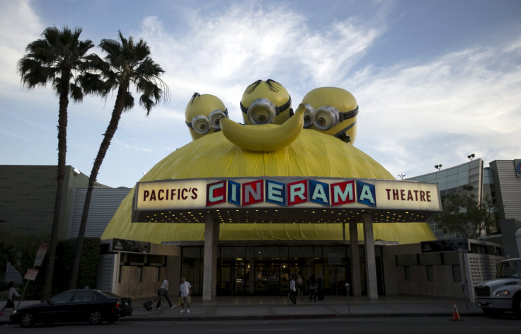 Inflatable characters of the Minions from the movie franchise "Despicable Me" adorn the  Cinerama Dome in Los Angeles, California June 22, 2015. 