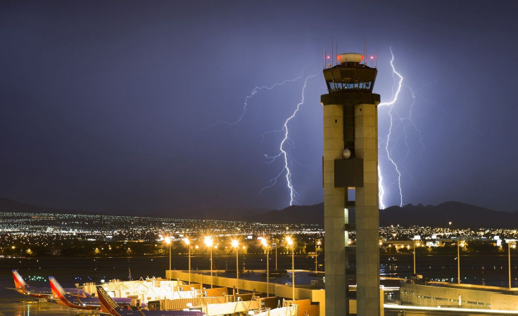 Lightning strikes south of McCarran International Airport
