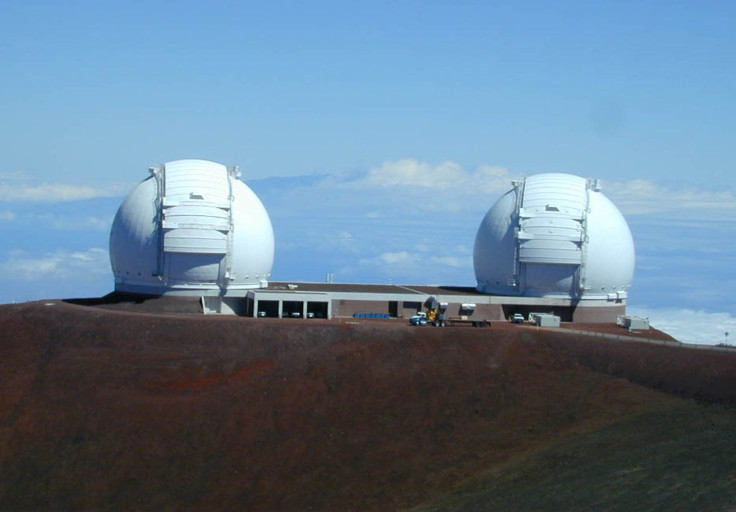 Two telescopes on Mauna Kea summit in Hawaii
