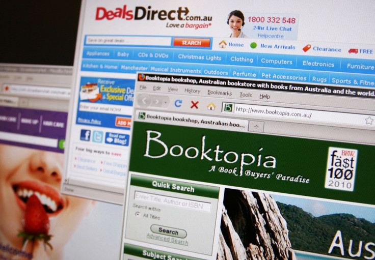 Websites of online retailers Booktopia, DealsDirect and StrawberryNet are seen on a computer screen in Singapore January 24, 2011.