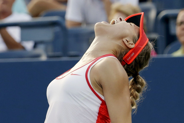 Eugenie Bouchard of Canada celebrates