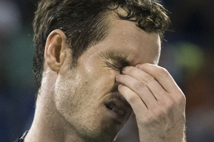 Andy Murray reacts